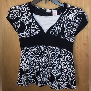 Y2K Floral embroidered top with connected top